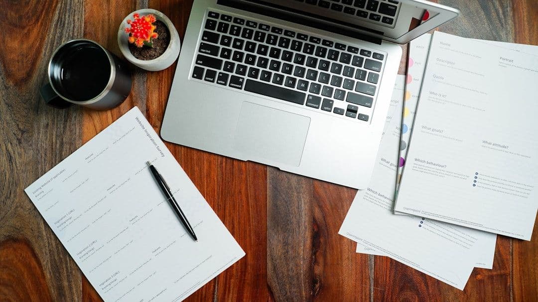 A resume document laid out on a clean desk, representing resume structure and organization
