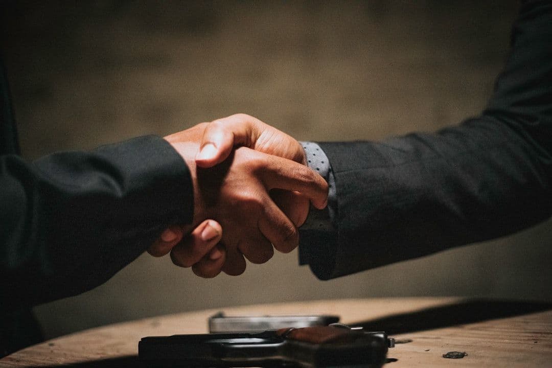 Professional handshake after successful job interview