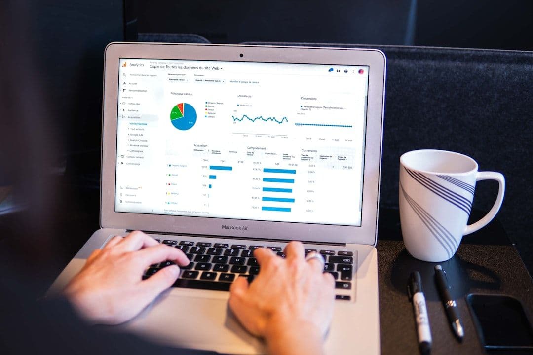 Hotel manager reviewing performance data and metrics at a desk
